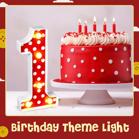 Mouse Birthday Decorations Marquee Light up Number Glowing Mouse Number Sign for 1st 2nd 3rd Boy Girl Kid Birthday Party Decorations Table Centerpieces Bedroom Wall Decor(Red Number 1) by Glooglitter