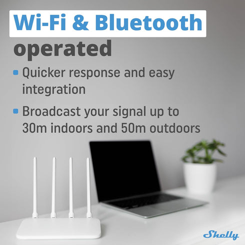 Shelly BLU Gateway, Bluetooth WiFi USB-A Dongle for Home Automation, Compatible with Alexa & Google Home, WiFi Range