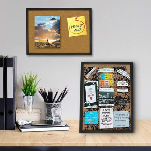 OWLKELA Cork Bulletin Board 17.7"X 13.3", Notice Pin Board for Office & Home Decor, School Vision