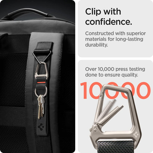 Spigen Life Carabiner Lanyard Keychain Strap for Keys ID Badge Wallet Holder - Black