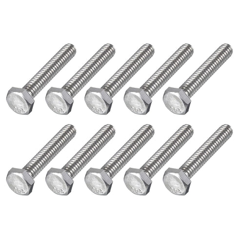 Hex Bolts 10Pcs (1/4-20x1-1/2"), 304 Stainless Steel UNC Fully Threaded Hex Head Screw Bolt Machine Screws