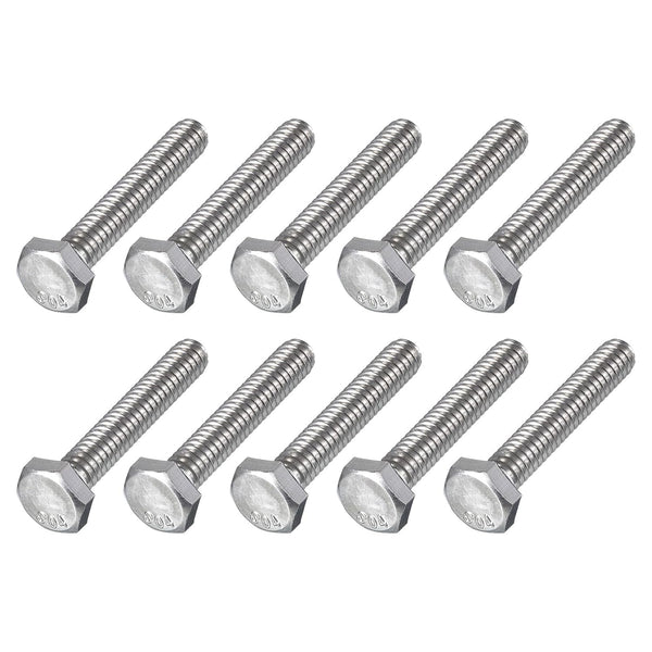Hex Bolts 10Pcs (1/4-20x1-1/2"), 304 Stainless Steel UNC Fully Threaded Hex Head Screw Bolt Machine Screws