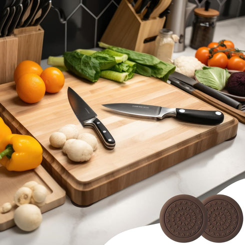 Fiwochic 16 Countertops Pcs Cutting Board Feet Non Slip Stabilizer Pads Self-Adhesive Rubber Feet for Butcher Blocks