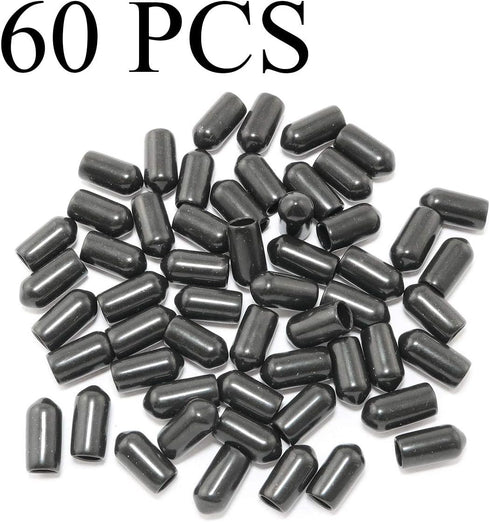 60pcs 1/4" Rubber Cap Protective Cover - Rubber Plug Soft PVC Thread Protection Cap, Plastic Dust Cover for 1/4 Inch
