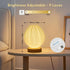 Winawing 3D Dimmable Table Lamp Bedside Small Side Table Lamp with Woodbase Peach Printing Button Control Table USB