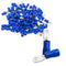 Baomain 100-Pack 0.187" Male Quick Disconnect Spade Connectors, Insulated Blue Terminals, 16-14 AWG, 4.8mm