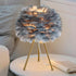 Capslpad 15.3" Feather Tripod Table Lamp - Grey Modern Desk Lamp With