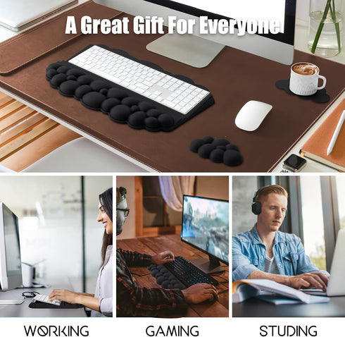 Set Ergonomic Wrist Rest for Keyboard and Mouse, Soft Memory Foam Cloud Keyboard Stand Pad with Wrist Rest