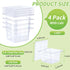 1/6 4" Commercial (4 Pack) Size Deep Plastic Food Pans with lids,Clear Polycarbonate Food Storage Containers