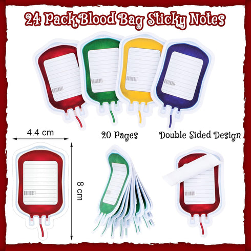 Maitys Syringe Pen Nurse Gifts Bulk, Blood IV Bag Designed Sticky Notes, Multicolor Novelty Pen for Nursing Student