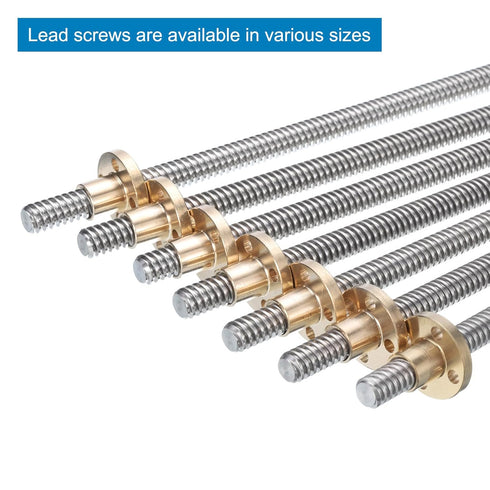 uxcell 2 Pcs 150mm / 6 Inch Tr8x4 Stainless Steel Lead Screw with T8 Brass Nut for 3D Printer Z Axis, CNC Machine