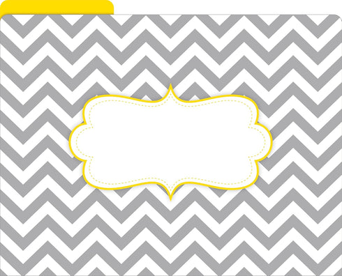 Barker Creek Designer File Folders - Set of 24, Beautiful Chevron, Multicolor Chevrons, Letter Size, 1/3 Cut Tabs