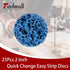 25-Pack 2" Quick Change Clean and Strip Discs Extra Coarse Blue Non-Woven Abrasive Pads Fits Angle Grinders for Paint