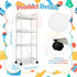 4 Tier Classroom Rolling Cart Storage Utility Cart with Handle Hook, Monster Value Cards and Adhesive Dots Movable