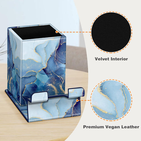 Fintie Pencil Holder with Magnetic Base - Eyeglasses Stand, Desktop Organizer for Office Supplies, Ocean Marble