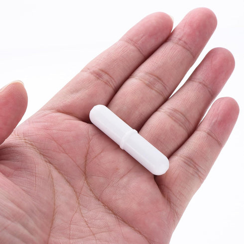 MECCANIXITY Magnetic Stirrer Mixer, Stir Bar Rod 45mm(1.77") x9mm with Ring Shape PTFE Coating Magnet, White, 5Pcs