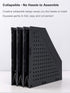 Leven Collapsible Magazine File Holder, Desk Organizer with 3 Vertical Compartments, Dark Grey