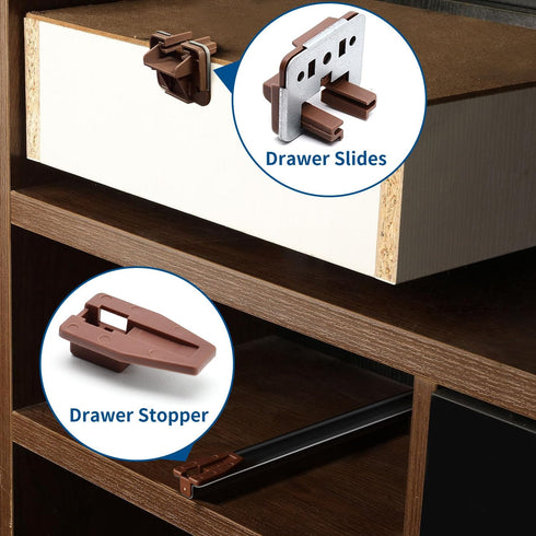 Surf turtle 5 Pack 1 Drawer Slide Track Guide Glide with Metal Backing, Compatible with Rite-Trak Drawer System, Center