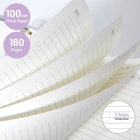 Yoment Spiral Notebook, 8.5 x 11 A4 Hardcover, College Ruled Journal, 100 GSM Paper for School and Office