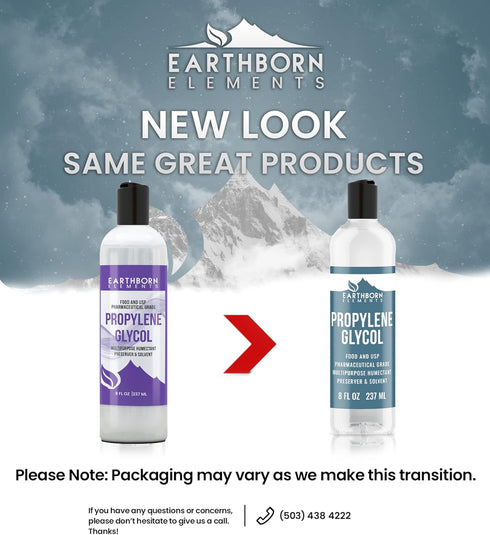Earthborn Elements Propylene Glycol, 8 fl oz, Pure & Undiluted, No Additives