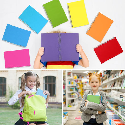 Pasimy 15 Pcs Bulk Spiral Notebook, A5 College Ruled Journals, 8.3 x 5.5 Inch, 15 Pastel Color Notebooks