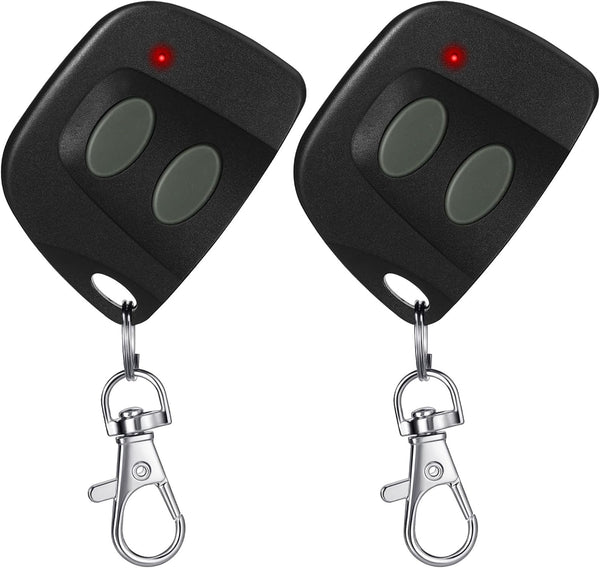 Kingdder 2 Pcs 10 Dip Switch Garage Door Remote - Two Button Garage Remote Compatible with Multicode 300mhz 3089 3060