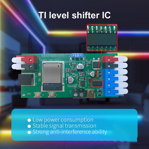 4 15A Yunseity Digital LED Strip Controller, Channel Output with Built in Mic and for RGB RGBW LED Strips, Support WiFi