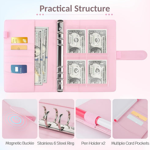 Sooez 100 Envelopes Challenge Binder, Money Saving Challenge Budget Binder with Cash Envelopes, Fun Way to Save $5,050