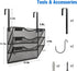 Wall File Organizer, 3 Tier Vertical Mesh Metal Hanging File Holder for Paper Document & Magazine Rack, Black