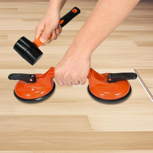 Floor Gap Fixer Tool for Laminate Repair, Includes Heavy Duty Aluminum Suction Cup, Rubber Mallet (Not for Scraped
