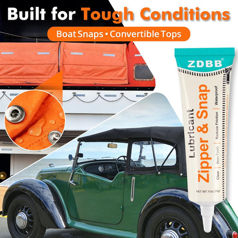 1oz (1-Pack) ZDBB Zipper Lubricant Wax for Plastic and Metal Snaps Zippers Lube Clear Zipper Grease, Waterproof