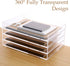 SANRUI Desk Organizer Tray, 2 Tier Acrylic Paper Organizer, Clear Letter Tray, Stackable Paper Sorter for Office Home