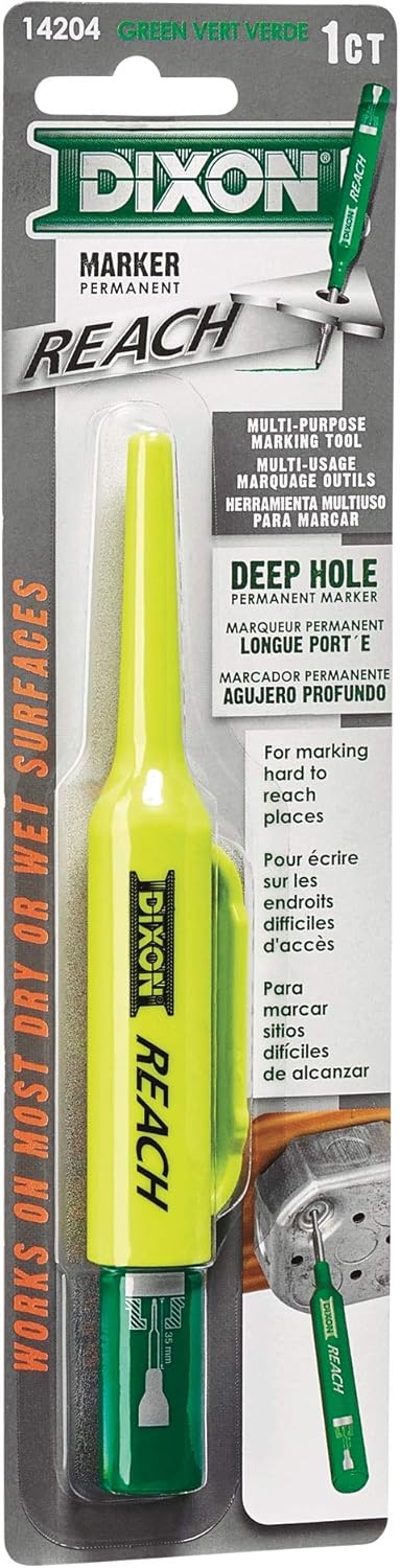 Dixon Industrial REACH Deep Hole Permanent Marker, Green, 1 Count