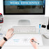 Glass Desk Whiteboard Small Dry Erase Board with Storage Drawer, Computer Keyboard Stand, Office Accessories, School