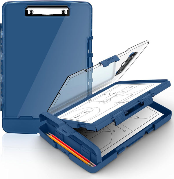 Sooez Original Clipboard with 2 Storage & Pen Holder, Heavy Duty 8.5x11 Clip Boards, Clearview Dry Erase Clipboard
