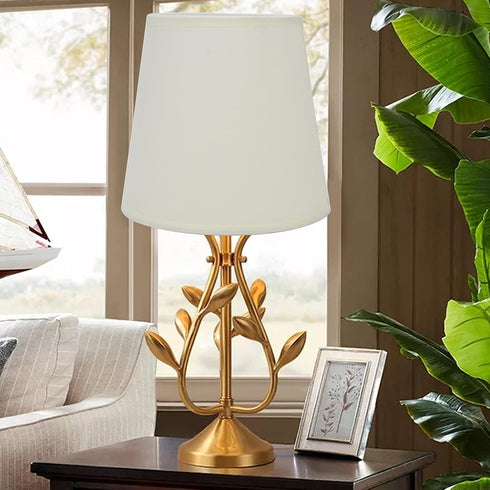 2Pcs E14 European Style Indoor Lampshades for Table Lamp Fabric Lampshade for Chandelier Floor Lamp(Beige)