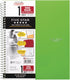 Five Star Spiral Notebooks, 1 Subject, Wide Ruled Paper, 100 Sheets, 10-1/2" x 8", Gray, Lime, 2 Pack