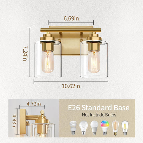 2-Light) SKEJAO Bathroom Vanity Light Over Mirror,Bathroom Light Fixture Wall Sconce Lighting for Bedroom,Living Room