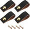 uxcell Leather Drawer Pulls, 2.5" 4Pcs Black/Gold Leather Furniture Handles with Screws for Cabinet Doors, Dressers