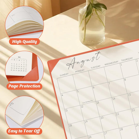 Gannyfer Large Desk Calendar 2024-2025 with Desktop Mat, 22" x 17" Pad Calendar, 18 Month from Jul 2024 to Dec 2025