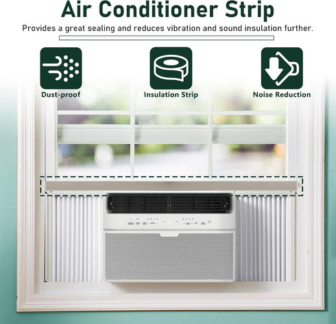 Window AC Foam Weather Stripping, Non-Adhesive Seal Strip for Air Conditioner, 2 inch x 1 inch x 6.5 feet