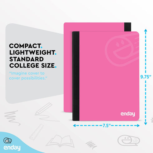 Enday Composition Notebooks – College Ruled Paper, Hard Cover, 100 Sheets, Pink and Yellow, 2 Pack