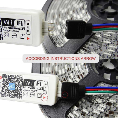 (2 Pack) Aubric Smart WiFi LED Controller, RGB Led Strip Lights Wireless Controller, Compatible with Alexa & Google