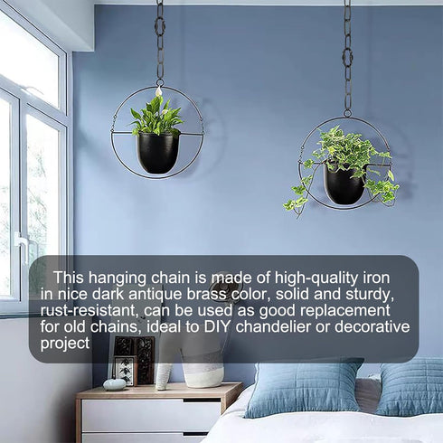 Amadget 6 Ft Lighting Chain with Connection Locks for Hanging Lamp, Chandelier, Pendant, Lantern, Swag Lamp