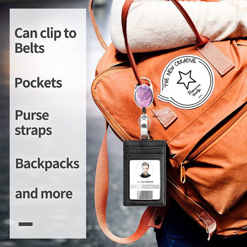 Heavy Duty Retractable Badge Reel with Carabiner, Cute Badge Holder ID Name Badge Reels for Office