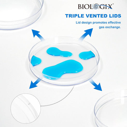 30 Pack 60 x 15 mm Plastic Petri Dishes with Lids, Deep Clean Lab Petri Dish for Mycology