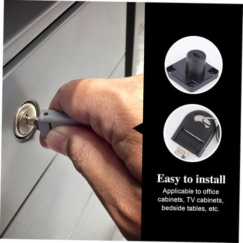 2 Mailbox 19mm 32mm GLEAVI Zinc Alloy Office Files Cabinet Cam Lock with Keys, Black Cupboard Drawer Lock for Desk