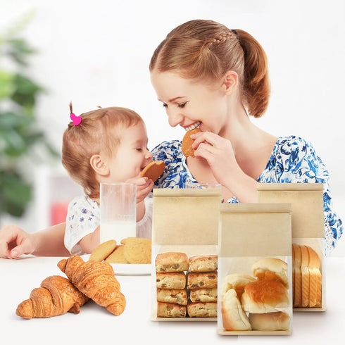 50 11 5.1 3.9 Inches Packaging Ohuimrt PCS Bread Bags for Homemade Breads, x x Bakery Bags with Tin Tie Tab Lock