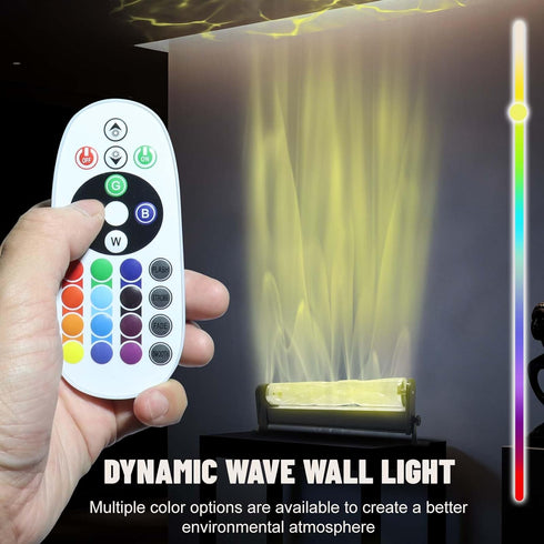 ycponggon 24W 16 -16"*2.4" RGBW Water Ripple Wall Light Colors, Remote Control, Water Wave Projection Wall Light
