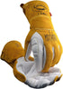 Caiman Premium Goat Grain TIG/Multi-Task Welding Gloves, Split Cowhide Back, 4-Inch Extended Cuff, White/Gold, X-Large